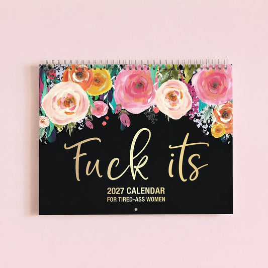 🌸 Calendário de Parede 2027 Divertido – Flores Elegantes + Frases Sarcásticas Engraçadas