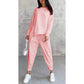 🌸✨Conjunto Feminino: Sweatshirt de Manga Longa com Barra Irregular e Calças