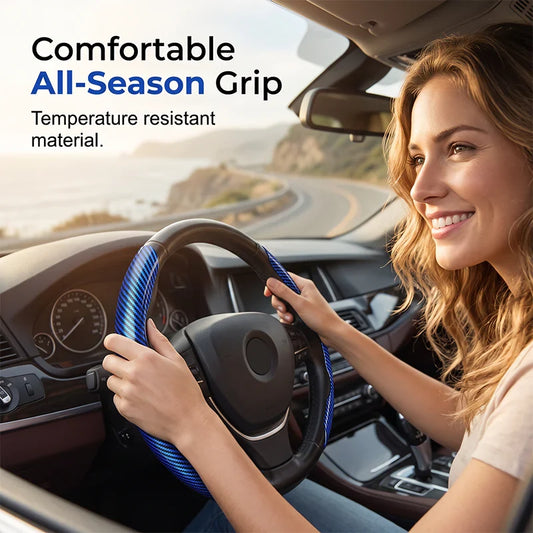 ✨ OFERTA LIMITADA 🚘 Capa de Volante em Carbono – Pegada Premium & Proteção