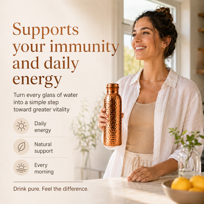 🔥 50% OFF 💧 Copo de Cobre Puro Martelado ✨ Sem Plástico e Inspirado na Ayurveda 🌿