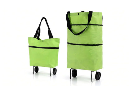🔥 OFERTA ESPECIAL 🛒 Carrinho de Compras Dobrável 2 em 1 ✨ Carrinho de Supermercado Portátil e Leve