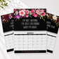 🌸 Calendário de Parede 2027 Divertido – Flores Elegantes + Frases Sarcásticas Engraçadas