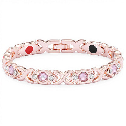 🔥 COMPRE 1 LEVE 1 GRÁTIS  💎 Pulseira Feminina Magnética – Elegante com Cristais Brilhantes✨