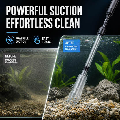 🔥50% OFF ⏰ Aspirador de Aquário Elétrico 🐠 Limpeza Fácil Sem Esforço