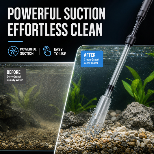 🔥50% OFF ⏰ Aspirador de Aquário Elétrico 🐠 Limpeza Fácil Sem Esforço