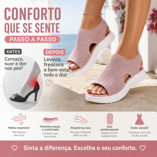 🥳PROMOÇÃO IMPERDÍVEL DE 2026🥳💖Sandálias plataforma femininas em malha respirável