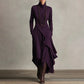 🎅🏻🎉Women's Elegant High-Neck Asymmetrical Draped Maxi Dress