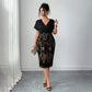 Vestido casual feminino com decote em V