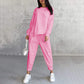 🌸✨Conjunto Feminino: Sweatshirt de Manga Longa com Barra Irregular e Calças
