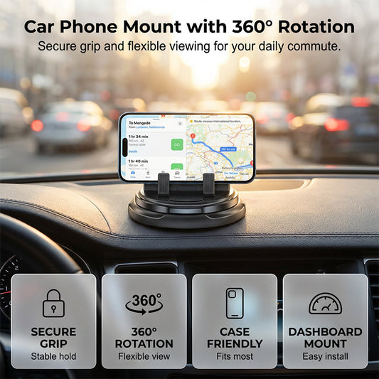 🔥 50% OFF 📱 Suporte Telemóvel Carro 360° 🚗 Firme & Prático