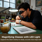 🔥 50% OFF 💡 Óculos Lupa LED Mãos Livres – Precisão para Reparações e Artesanato 🛠️