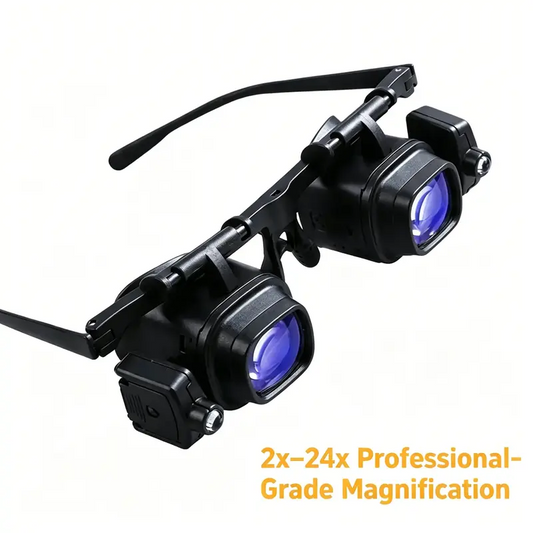 🔥 50% OFF 💡 Óculos Lupa LED Mãos Livres – Precisão para Reparações e Artesanato 🛠️