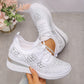 🔥🔥Dernier jour de promotion, profitez de 49 % de réduction🔥 Chaussures de sport orthopédiques respirantes pour femmes, style décontracté et tendance, ornées de strass incrustés.