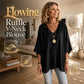 🔥50% KORTING ✨ V-Hals Blouse met Ruches – Elegant & Comfortabel