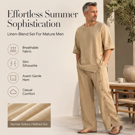 🔥 50% KORTING| 1 STUK = GRATIS VERZENDING 🚚 Heren Linnen Set 👔 Luxe & Comfortabel