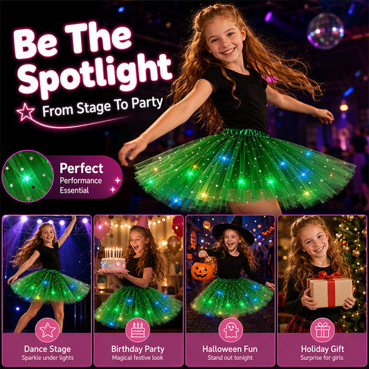 🔥 OFERTA ESPECIAL ✨ Saia Tutu LED – Brilho Mágico para Festas e Apresentações | Tamanhos Infantil e Adulto