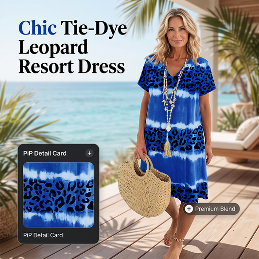 🔥 50% OFF 💃 Vestido Tie-Dye Onça Elegante | Conforto Total