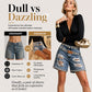🔥 50% DE DESCONTO ✨ Calções de Ganga Femininos – Detalhes com Strass & Estilo Marcante 💎