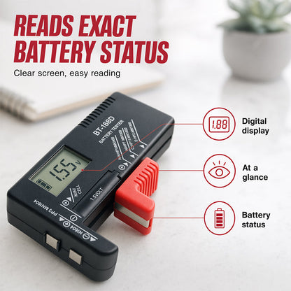 🔥 OFERTA ESPECIAL 🔋 Testador de Bateria Digital – Veja a Carga Rapidamente
