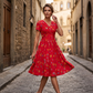 🔥 50% DESCONTO ✨ Vestido de Flores com Decote em V 👗 Corte que Emagrece e Bolsos Ocultos para Conforto Diário