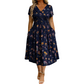 🔥 50% DESCONTO ✨ Vestido de Flores com Decote em V 👗 Corte que Emagrece e Bolsos Ocultos para Conforto Diário