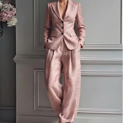 👔🩳Fato de duas peças para mulher, composto por blazer e calças casuais