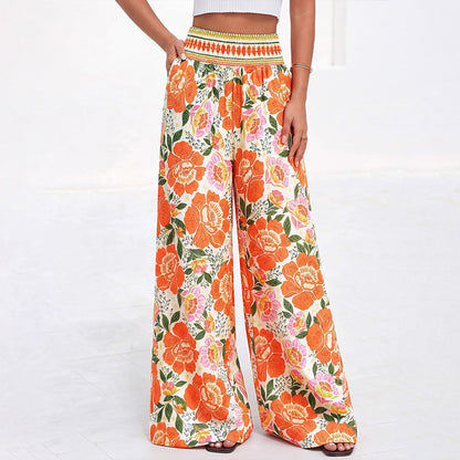 🔥 50% DESCONTO 🌸 Calça Boho Feminina – Cintura Alta e Pernas Largas para Máximo Conforto ✨