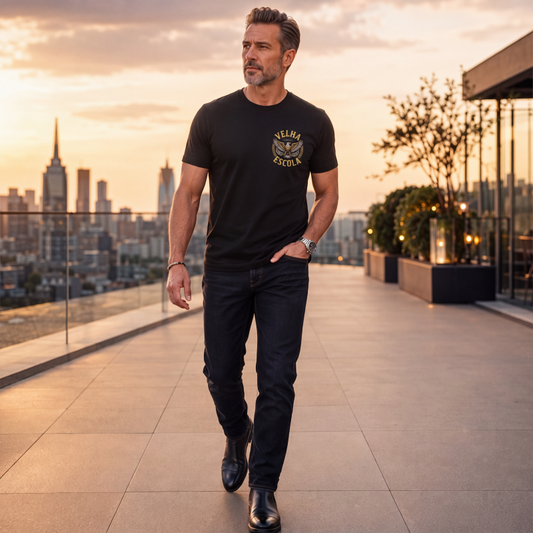 🔥 50% DESCONTO 🦅 T-shirt Masculina Estilo Forte – Design Atemporal 👕