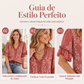 Blusa feminina vintage com estampa floral e decote V com babados