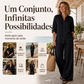 🌸 Nova Coleção 👚 Conjunto Feminino de Camisa e Calças de Perna Larga – Estilo elegante, corte fluido & conforto diário ✨