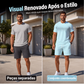Conjunto de 2 peças: camiseta casual e shorts masculinos