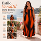 Vestido listrado sem mangas tamanho plus size feminino