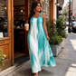 Vestido listrado sem mangas tamanho plus size feminino