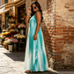 Vestido listrado sem mangas tamanho plus size feminino