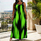 Vestido listrado sem mangas tamanho plus size feminino