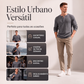 Camisa Henley de manga longa com trama waffle masculina