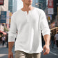 Camisa Henley de manga longa com trama waffle masculina