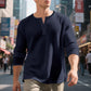 Camisa Henley de manga longa com trama waffle masculina