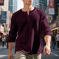 Camisa Henley de manga longa com trama waffle masculina