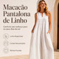 Macacão de alças largo com decote em V e bolsos para mulher