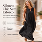 Macacão de alças largo com decote em V e bolsos para mulher