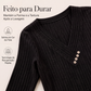 🌸 Nova Coleção 👚 Camisola Feminina Canelada com Decote em V – Botões decorativos, estilo elegante & ajuste confortável ✨