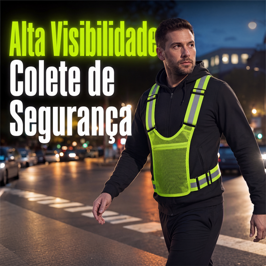 🔥 Oferta Exclusiva 🦺 Colete Refletor de Segurança com Bolso ✨ alta visibilidade, ajuste regulável & perfeito para trabalho e atividades ao ar livre