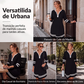 🔥 Nova Coleção 👗 Vestido Feminino Casual às Riscas com Meio Fecho e Manga Comprida ✨ estilo moderno, conforto diário & visual versátil