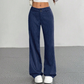 🔥 Tendência Atual 👖 Calças Femininas de Perna Larga às Riscas – Design Elegante, Corte Confortável & Visual Alongado ✨
