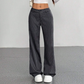 🔥 Tendência Atual 👖 Calças Femininas de Perna Larga às Riscas – Design Elegante, Corte Confortável & Visual Alongado ✨