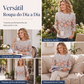 Camiseta de gola redonda com estampas da moda feminina
