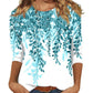 Camiseta de gola redonda com estampas da moda feminina