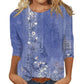Camiseta de gola redonda com estampas da moda feminina