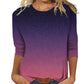 Camiseta de gola redonda com estampas da moda feminina